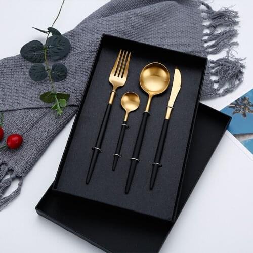 Hot Sale Dinner Set Cutlery Knives Forks Spoons Wester Kitchen Dinnerware Stainless Steel Home Party Tableware Set