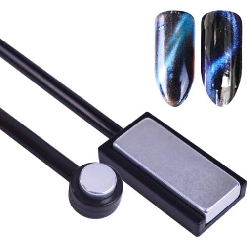 1pcs Double Heads Magnet For Cat Eye Gel Glitter Square/Round Designs Magnetic Stick Board 3D Line Polish Nail Art Tools SA035