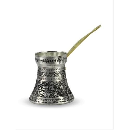 SONAYCOPPER Figured Handmade Turkish Copper Coffee Pot, Milk Pot
