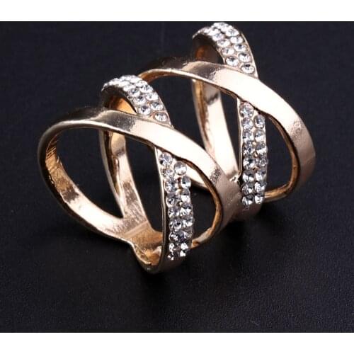 Metal Scarf Ring Clip Buckle Scarf Clip Rhinestone Hollow Buckle Clips Cylinder Scarves Buckle Ring