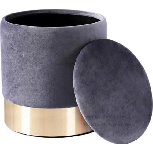 Minimalist Modern Storage Stool Round Fabric Ottoman with Removable Cover Dressing Safa Stools Pouffe Pouf 36x42cm New