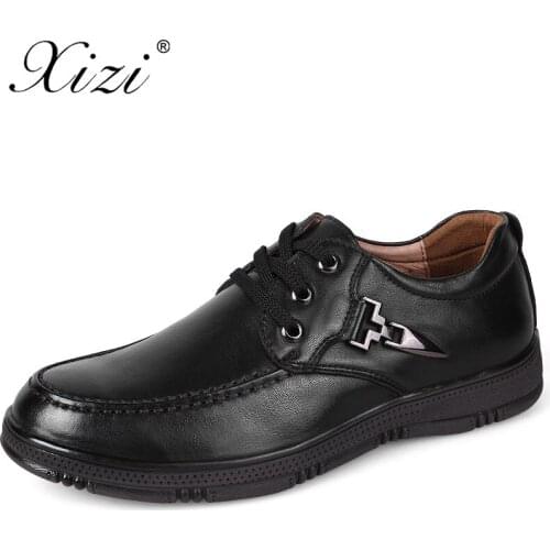 XIZI Brand New Arrival Men Casual 100% Genuine Leather Shoes Male Oxfords Shoes Black Casual Krasovki Flats Moccasins Boat Shoes