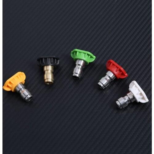 5 pcs Package High Pressure Washer Spray Nozzle Tips Variety Degrees 1/4 Stainless Steel 4000 Psi Quick Connect Spray Tip