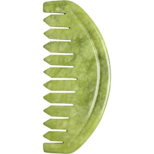 Jade Massage Comb Head Massager lady Scalp Care Natural Jade Stone Combs Gua Sha Board Hair Brush Relaxation Health Care Tool