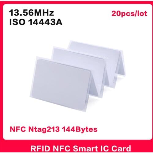 NFC NXP Ntag213 PVC Card ISO14443A 13.56MHz RFID HF Smart electronic Tags 144Bytes IC Card 20PCS NFC Electronic Label