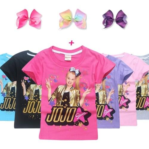 2018 New Children Summer t shirt girls boys Clothes jojo siwa Clothing Short Sleeve T-shirt Kids Cartoon Cotton Tshirt Tops Tees