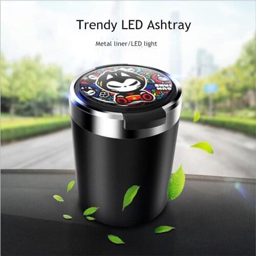Chinese Style Multifunctional Led Ashtray Creative CAT Personal Home Car Luminous Ashtay