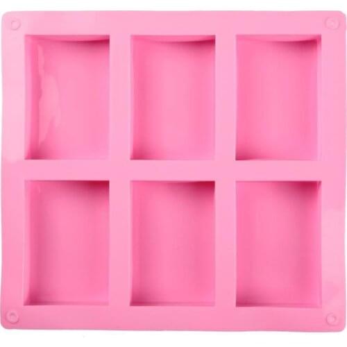 6 Cavity Silicone Soap Mold Plain Basic Rectangle Mould Handmade For Household Craft Soap Making L9O6