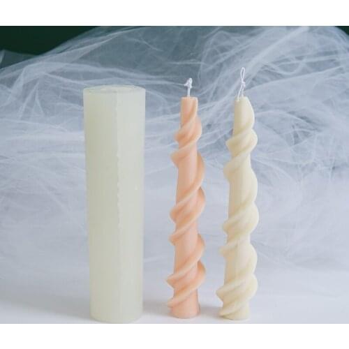 Spiral Candle Silicone Mold High Flat Top Cylindrical Resin Mold Diy Craft Plaster Candle Soap Making Home Decor