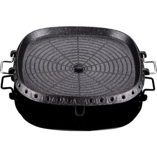 Barbecue plate smokeless barbecue pot barbecue plate card furnace Korean baking tray home outdoor non-stick pan