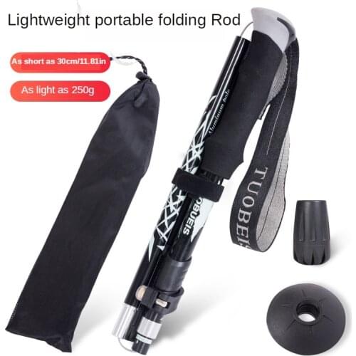 Trekking Pole Trekking Mountain Climbing Walking Stick Cane Aluminum Alloy Ultra-light Telescopic Folding Outdoor EVA
