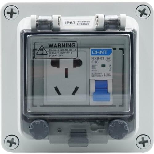 Waterproof Electrical Box,Five Holes Two And Three Sockets,10/16A Outdoor Socket Waterproof Box,Leakage Protection Socket IP67