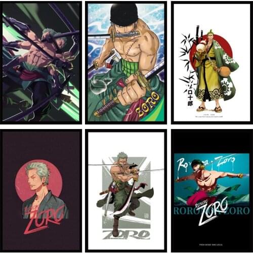 Japanese Samurai Canvas Painting Wall Art Anime Cartoon Zoro Nordic Posters and Prints Home Decoration Pictures Room Decor
