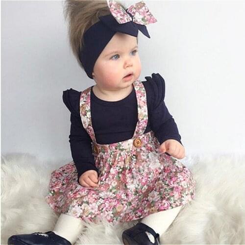0-5Y Baby Girls Floral Skirts Overalls 2021 Summer Autumn Kids Suspender A-line Skirt Casual Princess Baby Clothes