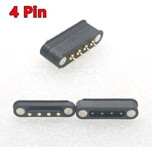 1-10pcs Magnetic POGOPIN Spring Thimble Connector 4PIN New DC Power Charging Socket Jack For Diy Electronic Toys Home Appliances