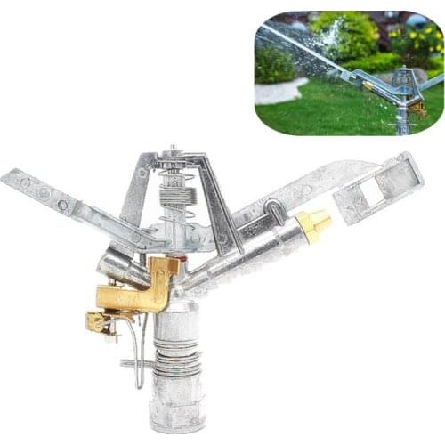 1" Alloy Zinc Adjustable Impact Sprinkler Garden Sprinklers Watering Lawn Rotary Nozzle Water Sprinkler System Garden Supplies