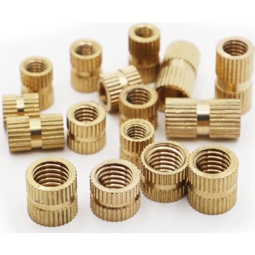 10/20pcs M4 M5 M6 Solid Brass Copper Metric Thread Injection Molding Knurl Insert Nut Nutsert Embedded