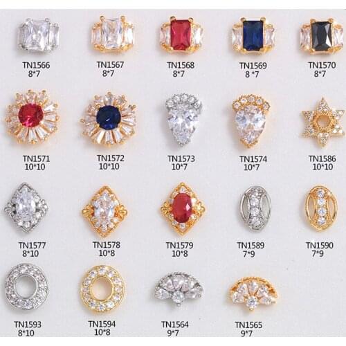 10pcs/lot 3D Flower Star Alloy Zircon Nail Art Crystals Decor Rhinestones manicure nails accessories supplies Decorations charms