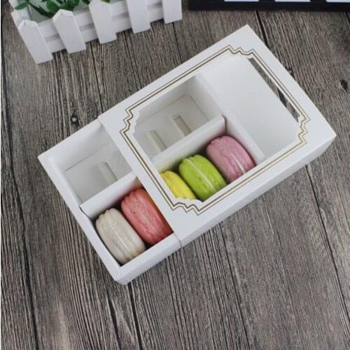 200pcs 10 grains Window Macaron boxes,Gift boxes, chocolate box, cookie box