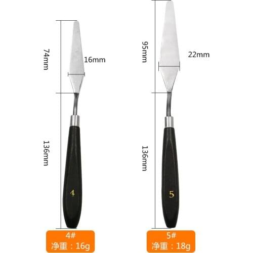 5PCS New Professional Steel Spatula Kit Palette Knife for oil painting Fine Arts Painting Tool Set flexible blades