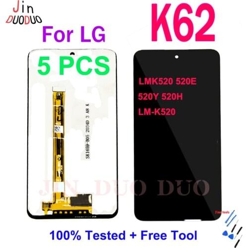 5PCS 6.6 "For LG K42 K52 K LCD Display Touch Screen Digitizer Assembly WITH Frame Replacement For LG K62 LCD Replacement Parts