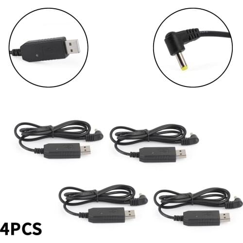 Artudatech 4PCS Walkie-talkie USB Charger Cable Led Indicator Fit for BaoFeng UV5RE UV5R UV 5R 5RE