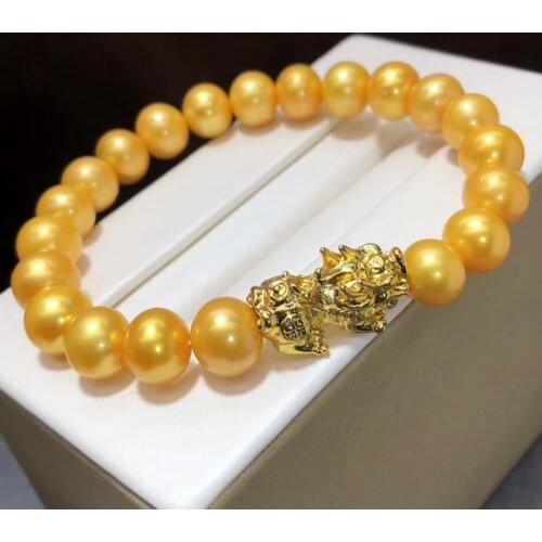 Pearl Bracelets 1030 Fine Jewelry Natural Edison Golden Peals Bracelets 8mm for Women Fine Pearls Bracelets