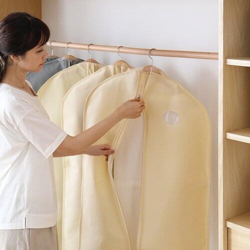 Household Clothing Clothes Dust Cover Wardrobe Coat Storage Cover Hanging-type Suit Dress Coat Protect Container Organizer Bag