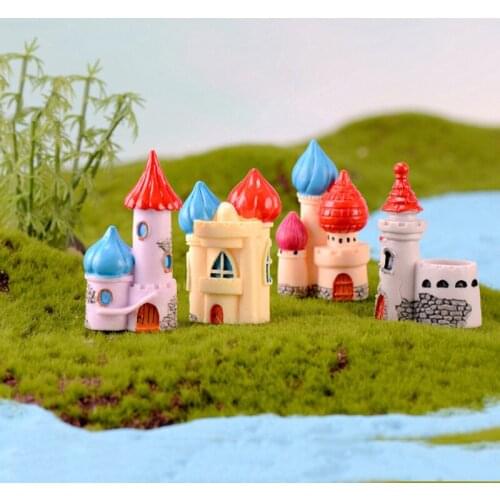 ZOCDOU 1 Piece Fairy Story Tale Castle Model Statue Figurine Micro Crafts Cartoon Ornament Miniatures Garden Decor Gift Doll