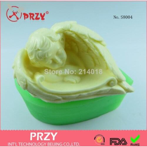 Handmade Soap Mold Fondant Cake Decoration Mold Wings of an Angel Modelling Silicon Moulds Silicone Rubber PRZY Eco-friendly