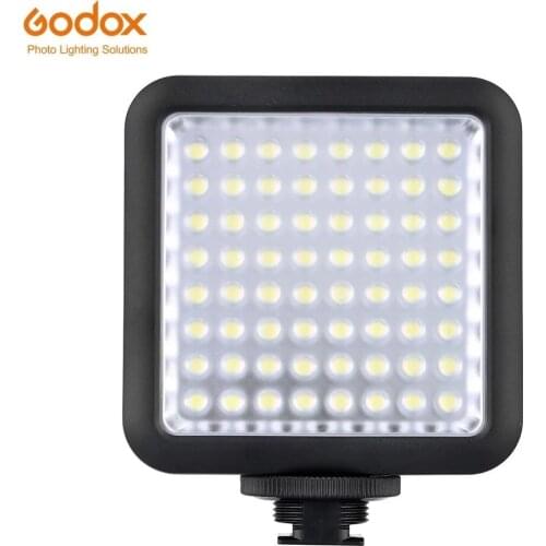 Godox LED64 Video Light 64 LED Lights Dual Power Supply 5500~6500K DSLR Camera Camcorder mini DVR Wedding News Interview