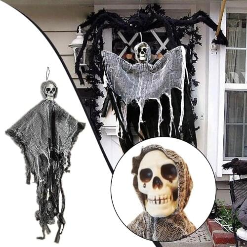 Skull Head Ghost Halloween Hanging Haunted House Escape Horror Props Ornament Halloween Party Decorations For Home Terror Scary