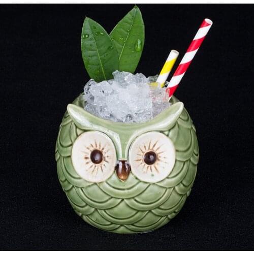 Cathead Eagle 600ml Tiki Cup Ceramic Pastoral Style Cocktail Glass Iced Tea Creative Cold Mug Bar Dessert Drinkware Stemless