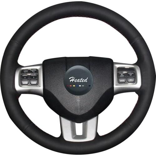 Heated Microfiber leather Car Steering Wheel Cover for Dodge Grand Caravan Journey Avenger Durango Braid on the steering wheel