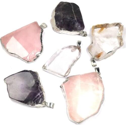 Natural Stone Quartz Pendant irregular shape Exquisite Pendants charms for Jewelry making DIY Necklaces Accessories size 40x50mm