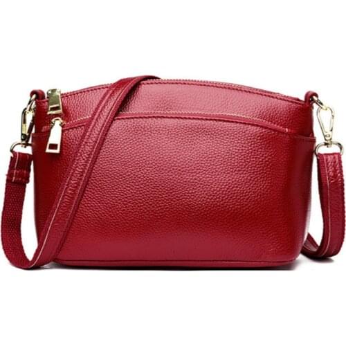 Fashion Women Crossbody Bag 100% Genuine Leather Tote Handbag Small Flap Bags Simple Lady Shoulder Purse Messenger Bags