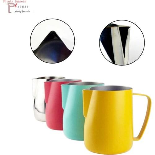 Stainless Steel Milk Jug Frothing Pitcher Tip Pull Flower Cup Coffee Frother Latte Art Foam Tool Coffeware 350ml 600ml