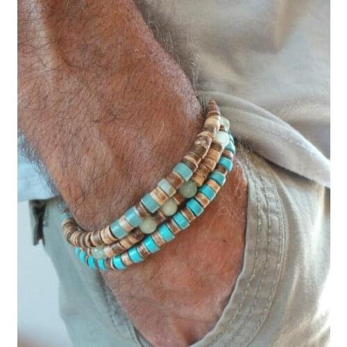 Mens surfer bracelet Mens beaded bracelet Mens stacking bracelets Mens bracelet Mens stretch bracelet Mens boho bracelets