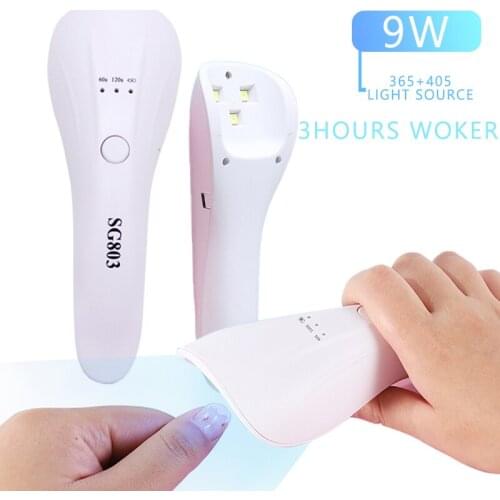 New UV LED Lamp Nail Dryer Machine For UV Gel Nail Polish Curing Lamp 3 LED Portable Hand held USB Nail Lamp Home Manicure Tool