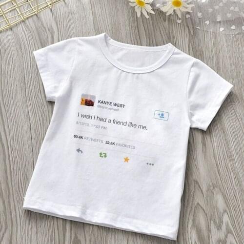 New Summer Girls Tops Funny Text Message Content Printed Cool Boys Tshirts Fashion Kids Tshirt Leisure Round Neck Toddler Shirts