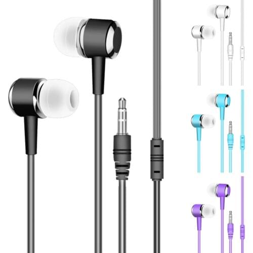 New Universal Sports Sweatproof Wired Earphone With 3.5mm Color Crystal Line Audio Jack Stereo High-Definition Sound Quality