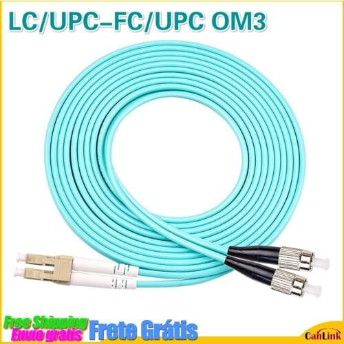 Stock Ready LC/UPC-FC/UPC 5pcs/lot OM3 Multi-Mode OM3 Fiber Cable Multimode Duplex Fiber Optical Jumper Patch Cord 3M 5M 10M 15M