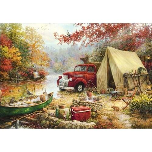 Full Square/round 5D DIY Diamond Painting Forest camping Diamond Embroidery Sale pictures of Rhinestones Mosaic Decoration AZ540