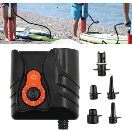 Portable SUP Quick-Fill Electric Air Pumps with 6 Adapters for Paddle Board Pool Floats Airbed Float Sofa Vacuum Storage Bags