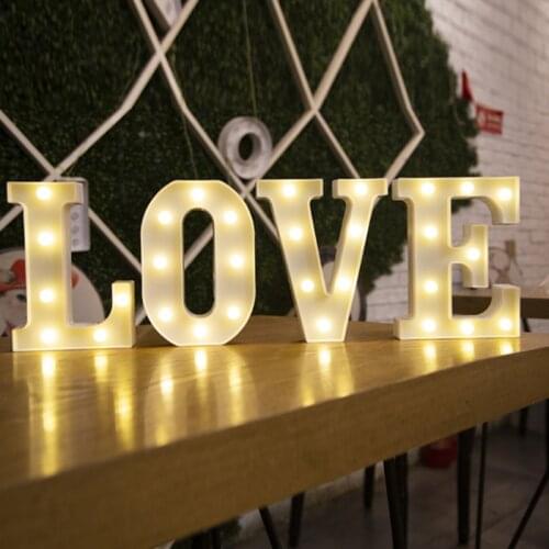 Luxury Alphabet Letter LED Lights Luminous Number Lamp Battery Night Light for Home Wedding Birthday Christmas Party Decoration
