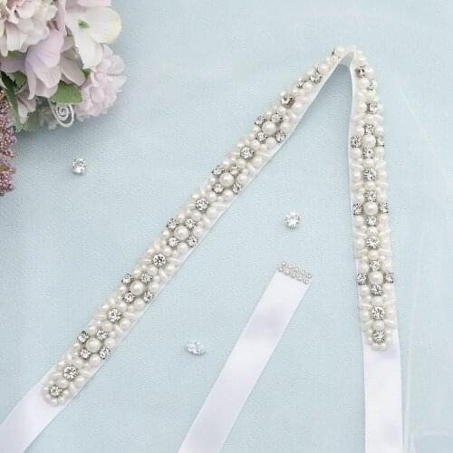S380 European Wedding Bride Belts Girl Show Party Evening Dresses Accessories Belt Bridesmaid Waistband Jewelry Sash