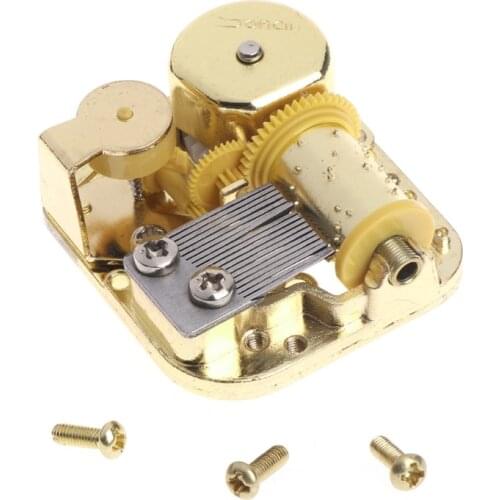 DIY Mechanical Musical Box Golden Movement+Screws +Castle In The Sky Key Gift QX2E