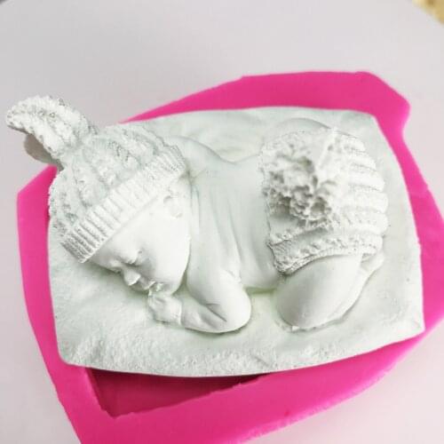 Sleeping Baby Candle Silicone Mold Plaster Aroma Mold