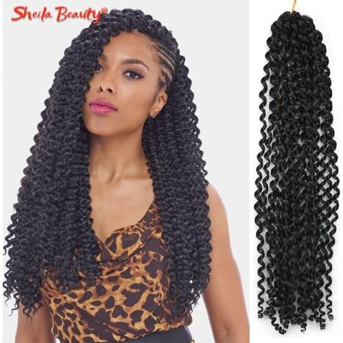 Long Passion Twist Crochet Hair Extensions Synthetic Braiding Hair Water Wave Bohemian Curly Crochet Braids
