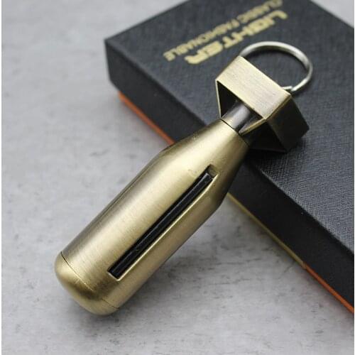 Atomic Bomb Shape Waterproof Ten Thousand Matches Kerosene Lighter Key Pendant Outdoor Fire Equipment
